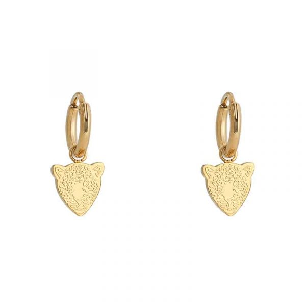 Oorringen | famous leopard (goud)