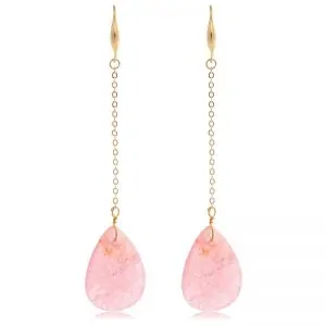 Oorringen | sparkling glass long (pink)