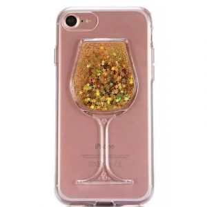 iPhone hoesje | glitter glas (geel)