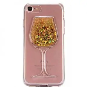 iPhone hoesje | glitter glas (geel)