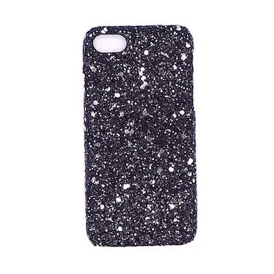 iPhone hoesje | zwarte glitter