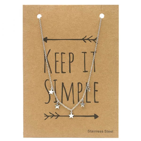 Ketting | 5mm stars silver