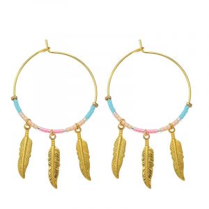 Oorbellen | colourful feathers pink