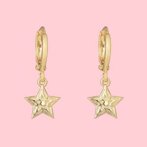 Minimalistische oorbel ster goud